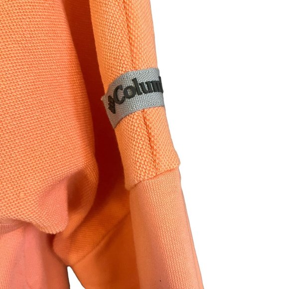 Columbia Womens Logo Knit Jacket Full Zip Orange Size M Cotton Blend - Picture 4 of 9
